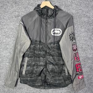 Ecko Unltd Men's‎ Full Zip Blocked Remix Windbreaker Hooded Jacket Sz S